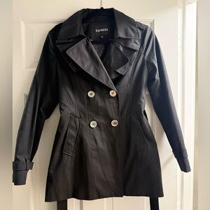 Express Women's Elegant Black Trench Coat